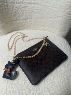 Coach Brown Signature Converted Crossbody with Charms